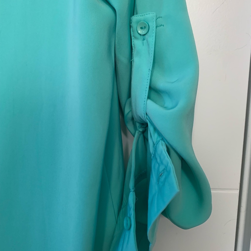RSVP 3 4 Sleeve Turquoise Sleek Dress